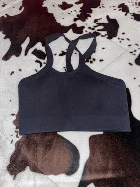 SHEIN Black Racerback Seamless Sports Bralette